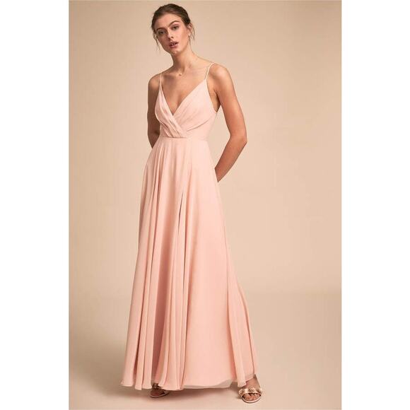 BHLDN Eva Pink Chiffon Dress Bridemaid Gown Anthropologie XS Extra Small - Picture 1 of 11